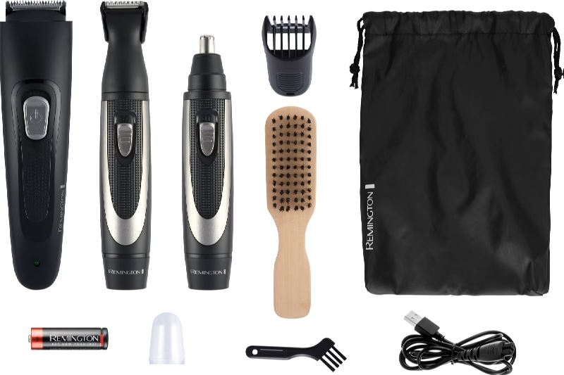 Kit para Barba Remington The Works - Aparador de Barba,Modelador e Aparador de Pelos do Nariz e Orelha