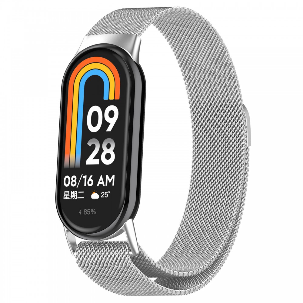 Bracelete Relogio Inmove Xiaomi Stainless Steel Milanese Xiaomi Band 8/9 Silver