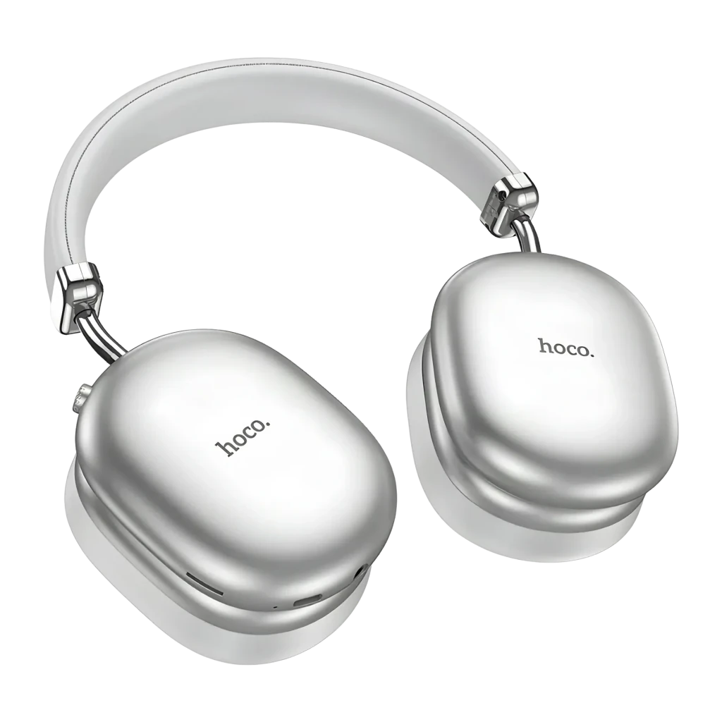 Hoco W35 Max Prateado Diadema ANC Bluetooth 5.4 IP65 Auscultadores sem fios