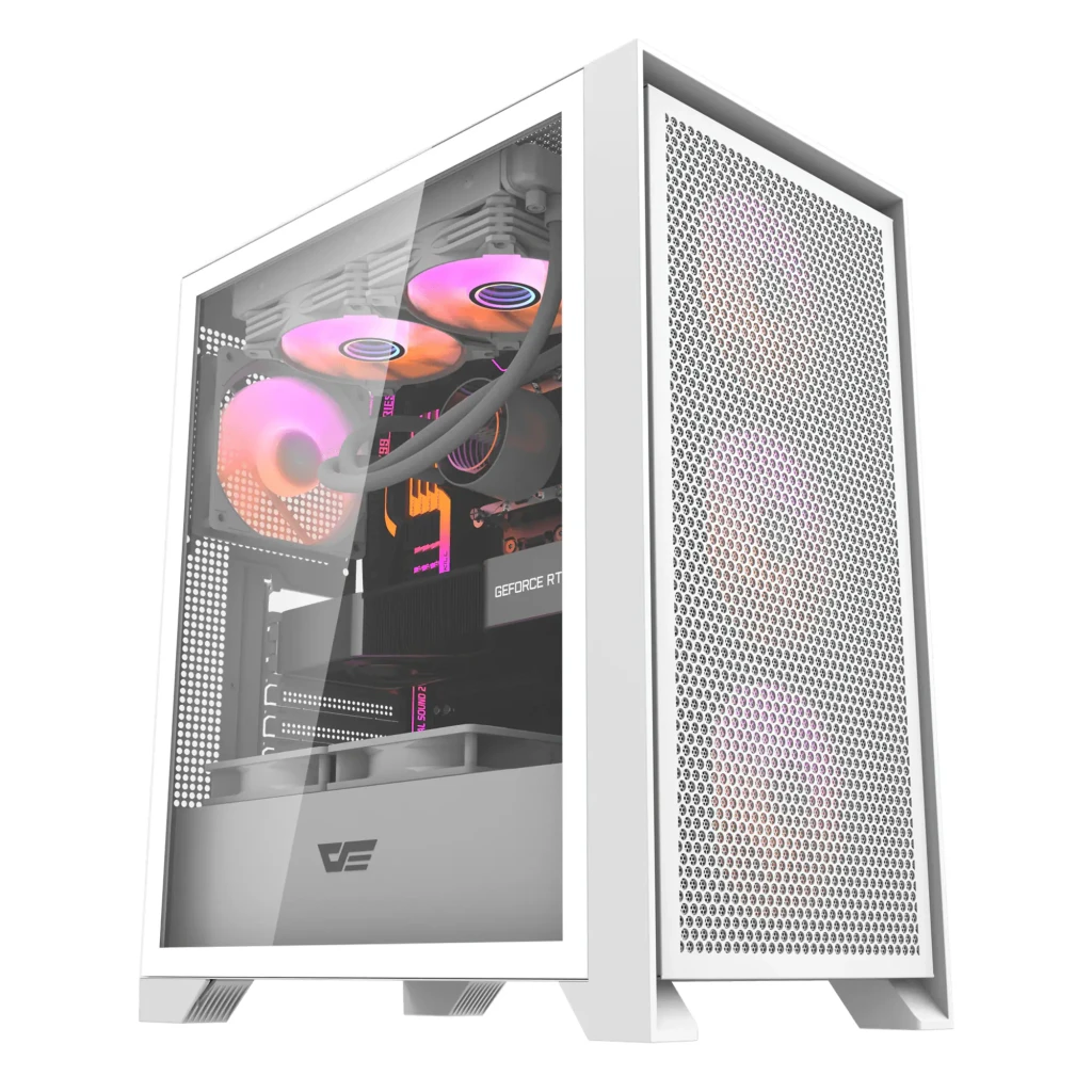 Darkflash DRX70 Mesh Vidro Temperado ATX/mATX/ITX Branco Midi Tower 3 ventoinhas Caixa PC