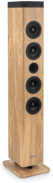 Torre de Som Thomson DS220CD 60W com Bluetooth 5.3 - Leitor de CD - Entrada AUX de 3,5 mm,USB e Leitor de Cartões SD/MMC Madeira/Preto