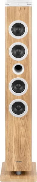 Torre de Som Thomson DS220CD 60W com Bluetooth 5.3 - Leitor de CD - Entrada AUX de 3,5 mm,USB e Leitor de Cartões SD/MMC Madeira/Branco