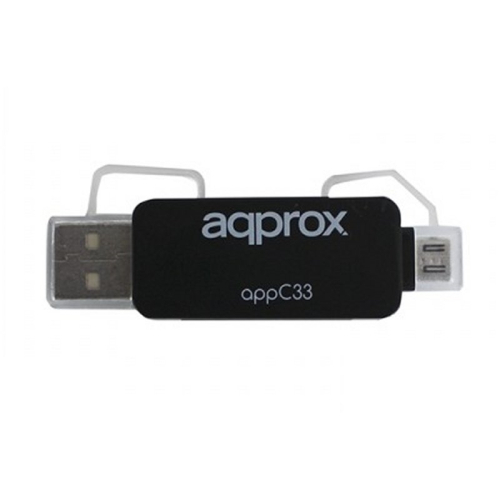ADAPTADOR MICRO SD/SD/MMC A USB/MICRO USB APPROX APPC33 PRETO