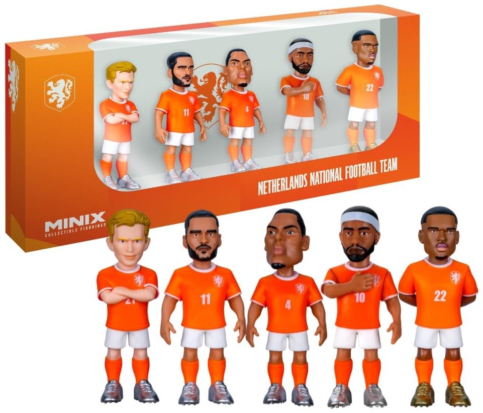Pack de 5 Figuras Minix Football Stars Mundial – Países Baixos (7 cm)