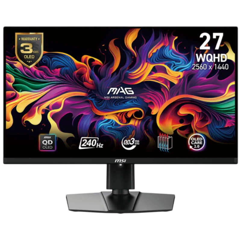 Monitor QD-OLED 27"MSI MAG 271QPXDE E2 2K 240Hz 3ms Preto
