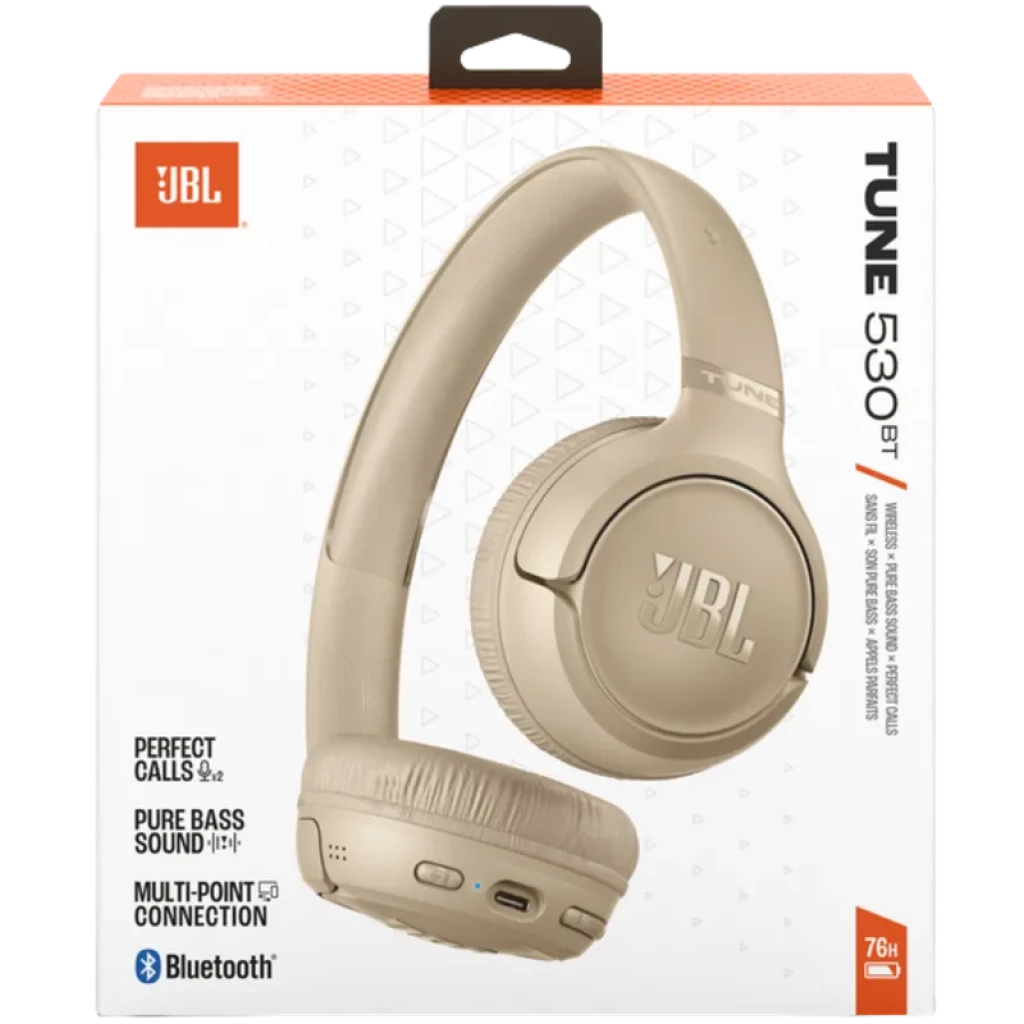 JBL Tune 530BT Beige Diadema Bluetooth 6.0 76h Multiponto Auscultadores sem fios