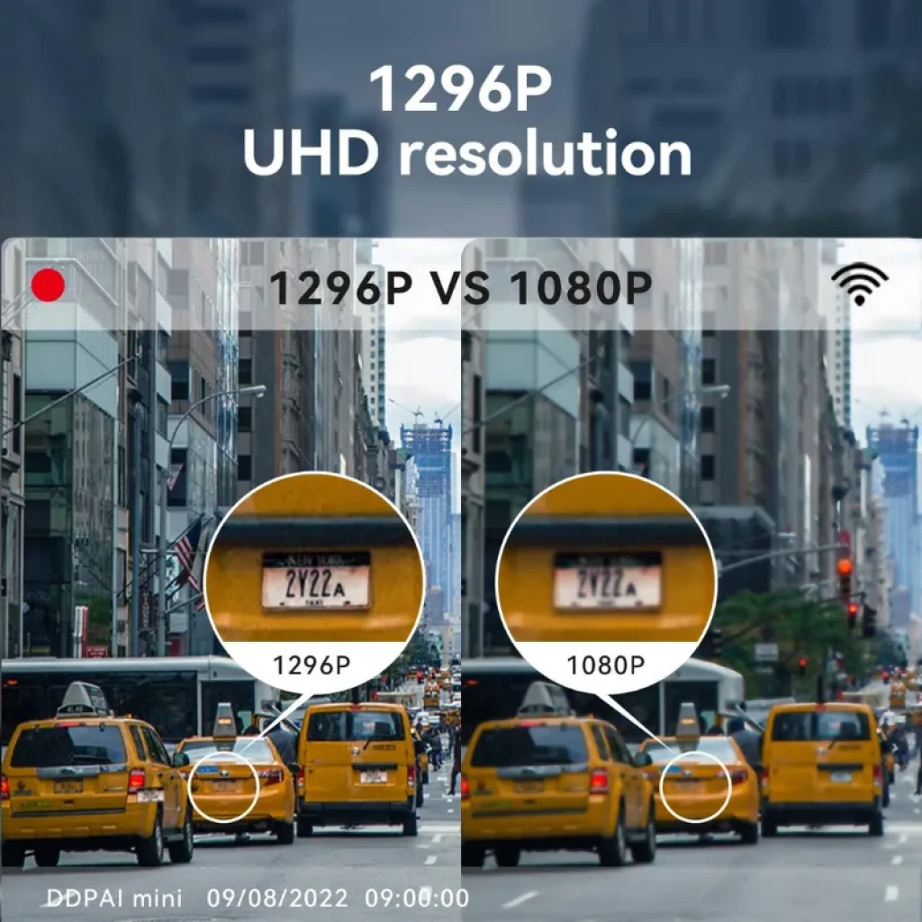 DDPAI MINI Pro 2K com WiFi modo de estacionamento controlo por voz supercondensador Dashcam