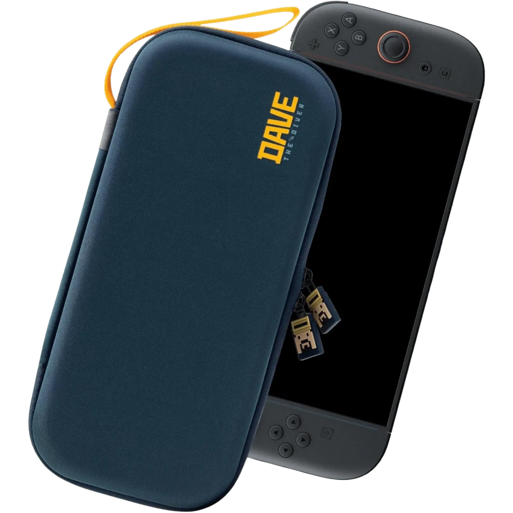 FUNLAB Capa «Dave the Diver Edition» Azul Escuro para Switch 2/1/OLED - Rígida,EVA,10 compartimentos