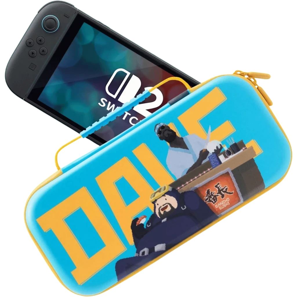 FUNLAB Capa «Dave the Diver Edition» Azul claro para Switch 2/1/OLED - Rígida,EVA,10 compartimentos