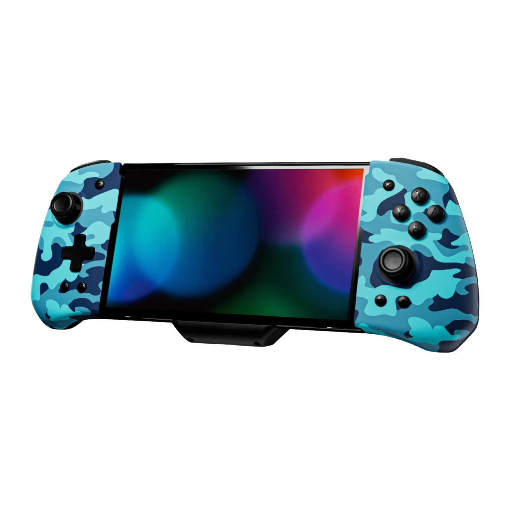 FUNLAB Luminpad Wireless Gripcon Camuflagem Azul para Switch/Switch OLED botões programáveis Comando sem fios