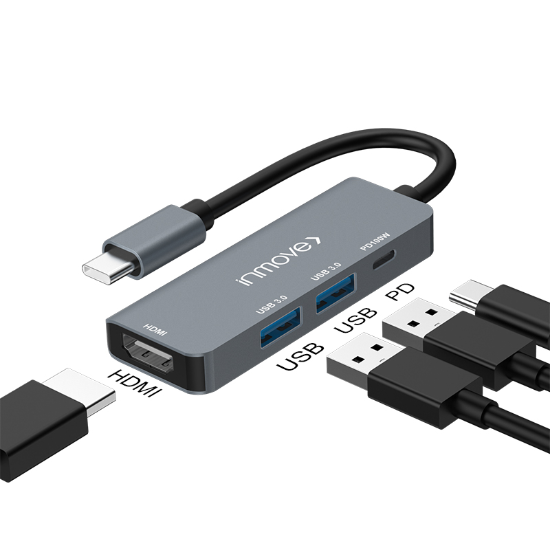 Hub Usb Inmove Hub 4 In 1 Pd100W Type-C 3.1 + Usb3.0*2 + Hdmi 4K60Hz