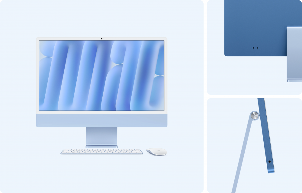 Apple iMac 24P Retina 4.5K display:Apple M6 12C CPU/12C GPU,16GB,256GB SSD - Blue